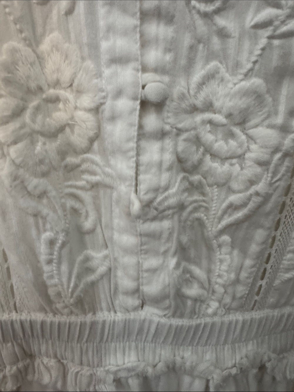 LoveShackFancy White Ruffled Mini Dress - Picture 3 of 4